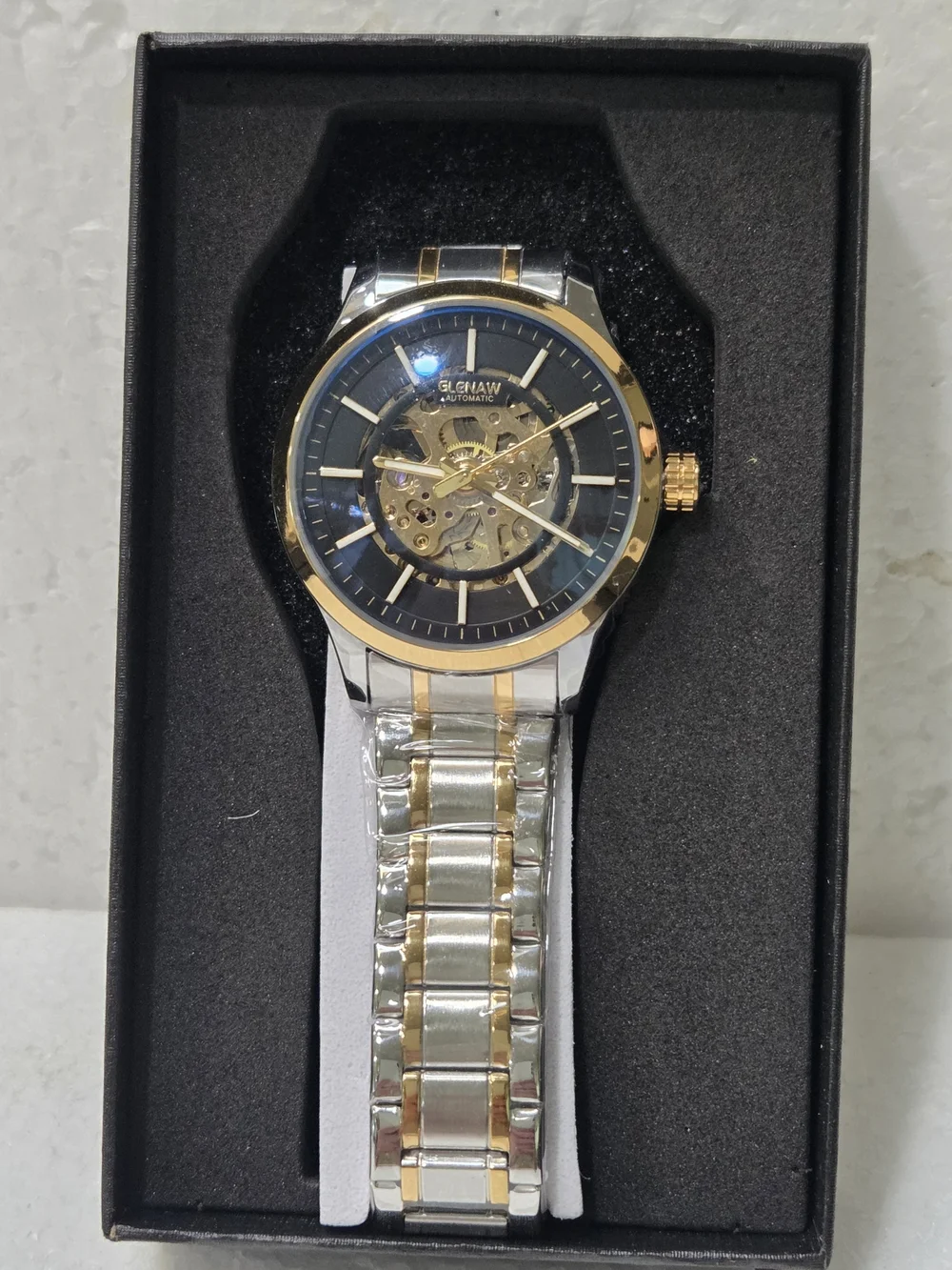 FULLY AUTOMATIC GLENOW Skeleton Dial Two-Tone Automatic Wristwatch BY DAXIAOYU